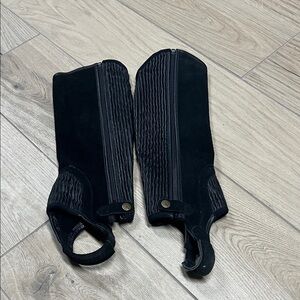 Black Equestrian Riding Half Chaps